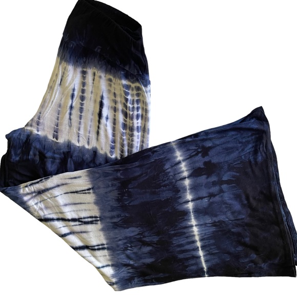 ❌SOLD❌  S-Twelve    Palazzo Pants, Blue & White TieDyed   Size Medium     NWT - Picture 3 of 8